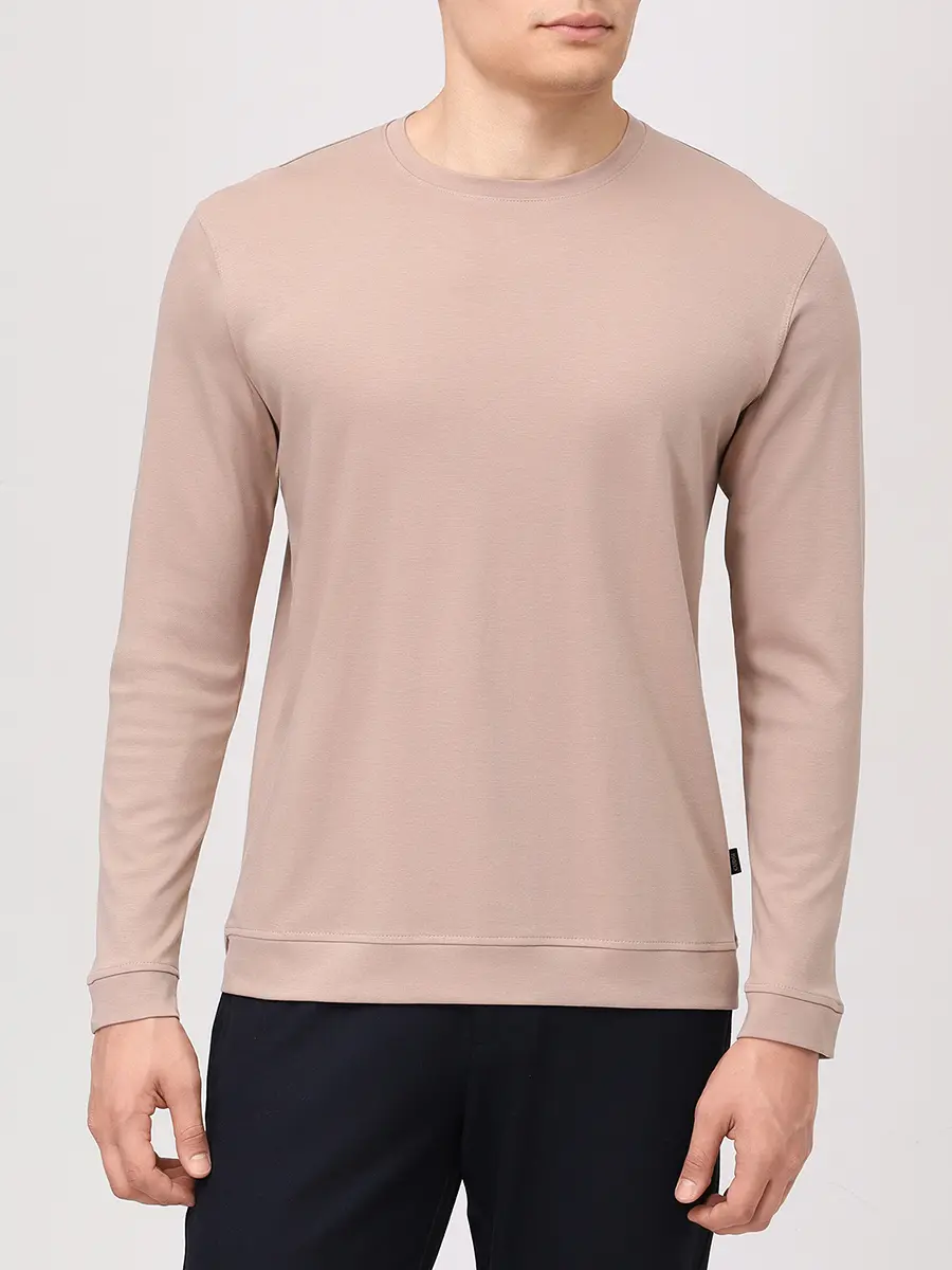 Лонгслив из хлопка и вискозы