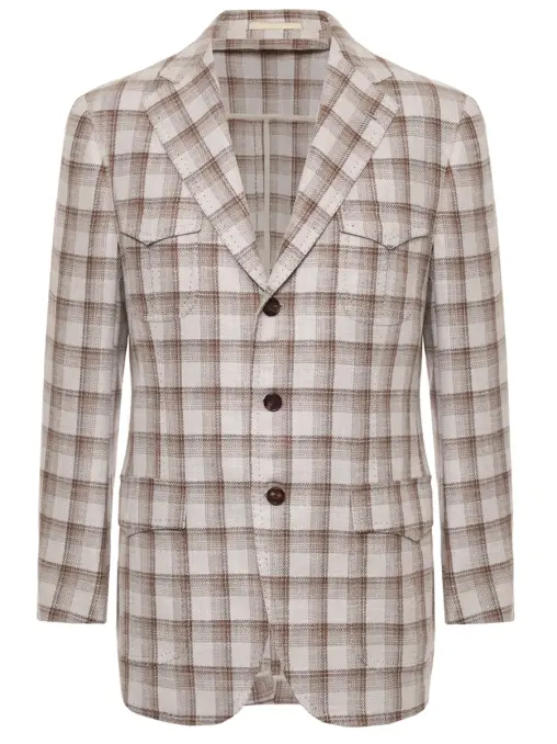 Пиджак из шерсти и шелка CESARE ATTOLINI