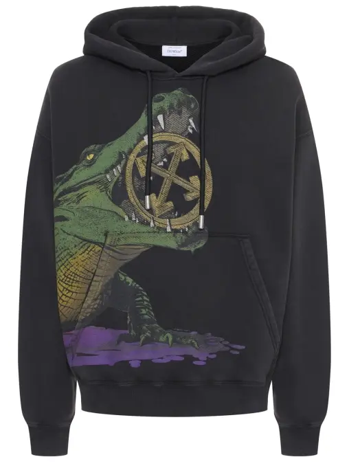 Худи хлопковое Croco Skate OFF-WHITE