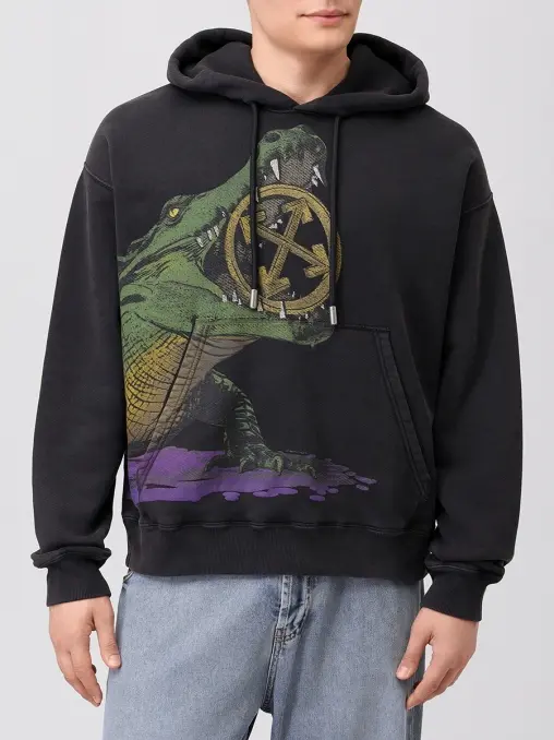 Худи хлопковое Croco Skate OFF-WHITE