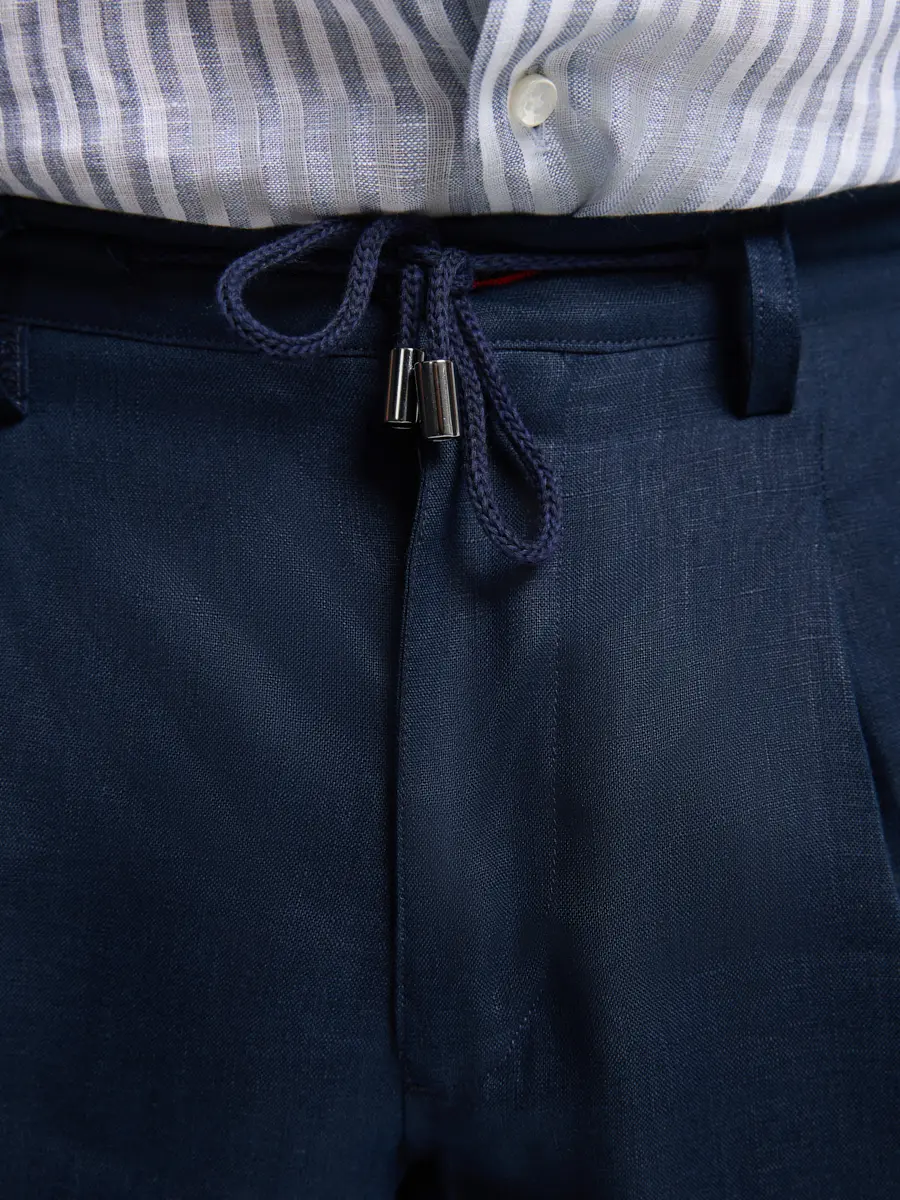 Брюки льняные