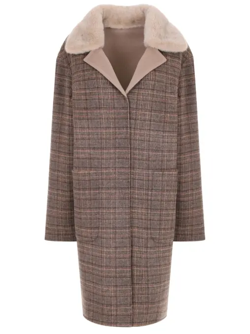 Пальто кашемировое с мехом норки МЕЛИТА