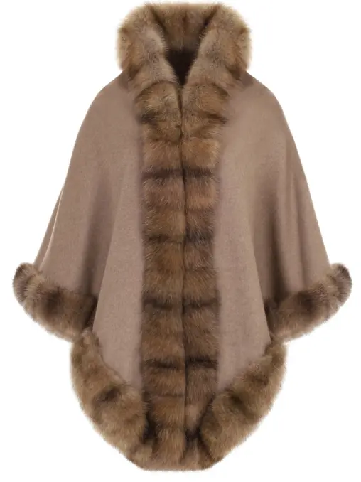 Пончо кашемировое с мехом соболя МЕЛИТА