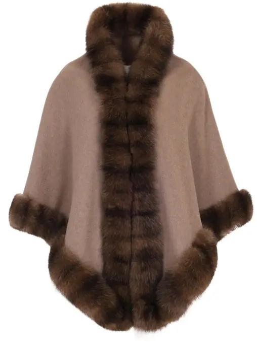 Пончо кашемировое с мехом соболя МЕЛИТА