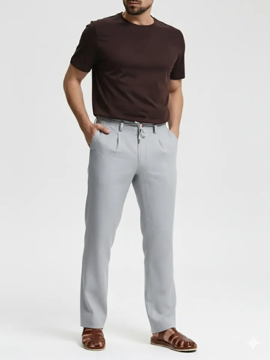 Брюки льняные