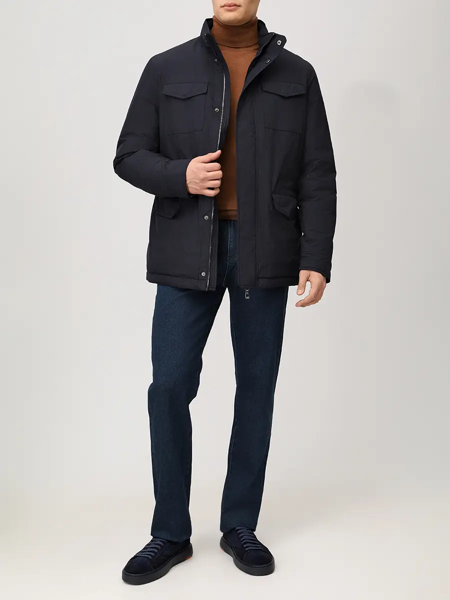 Пуховик однотонный