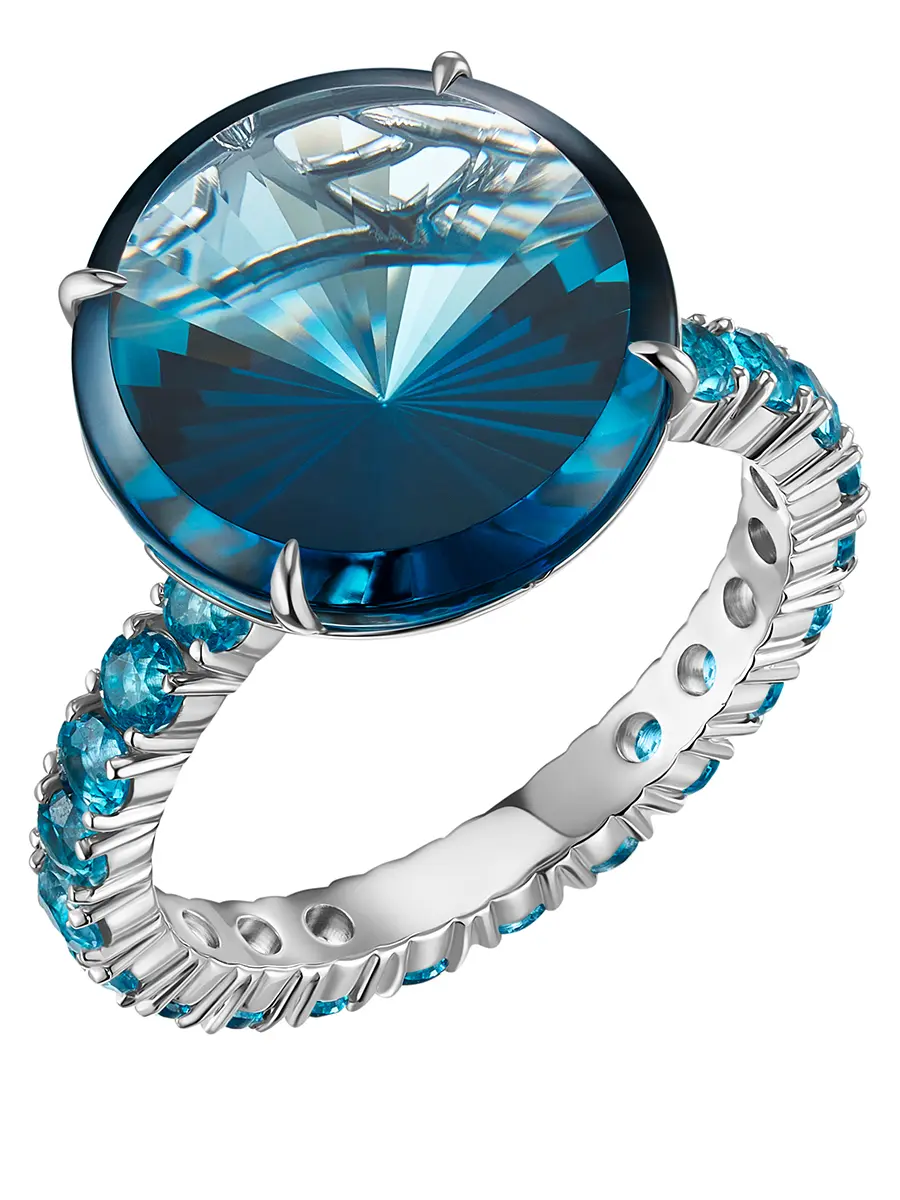 Кольцо из белого золота с топазом