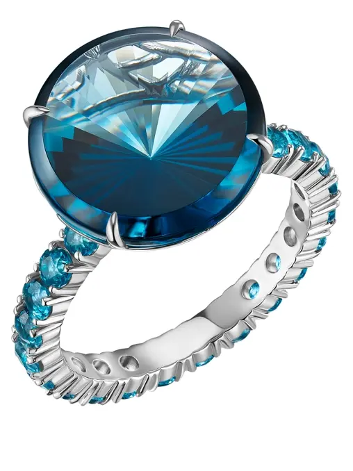 Кольцо из белого золота с топазом NATASHA LIBELLE