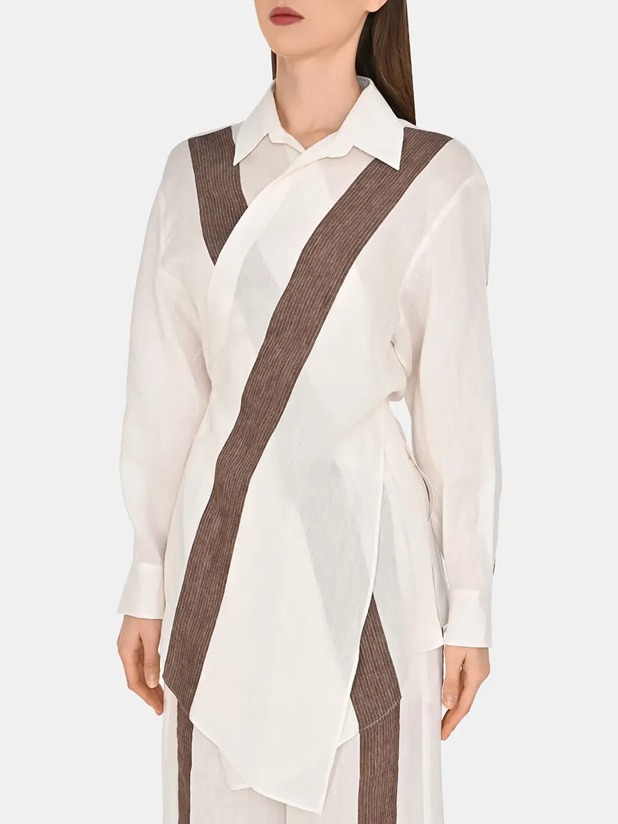 Блуза изо льна и вискозы