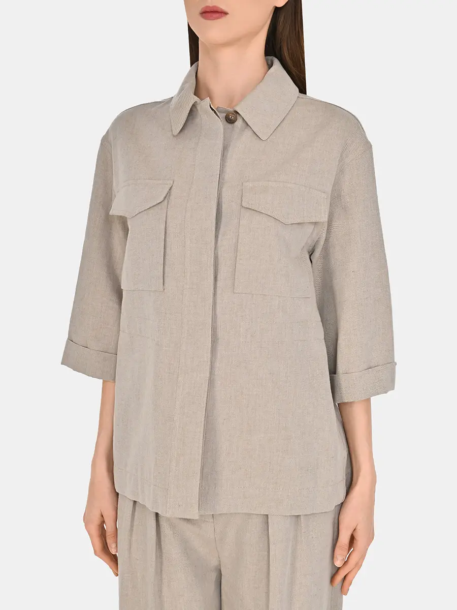 Куртка из хлопка и льна