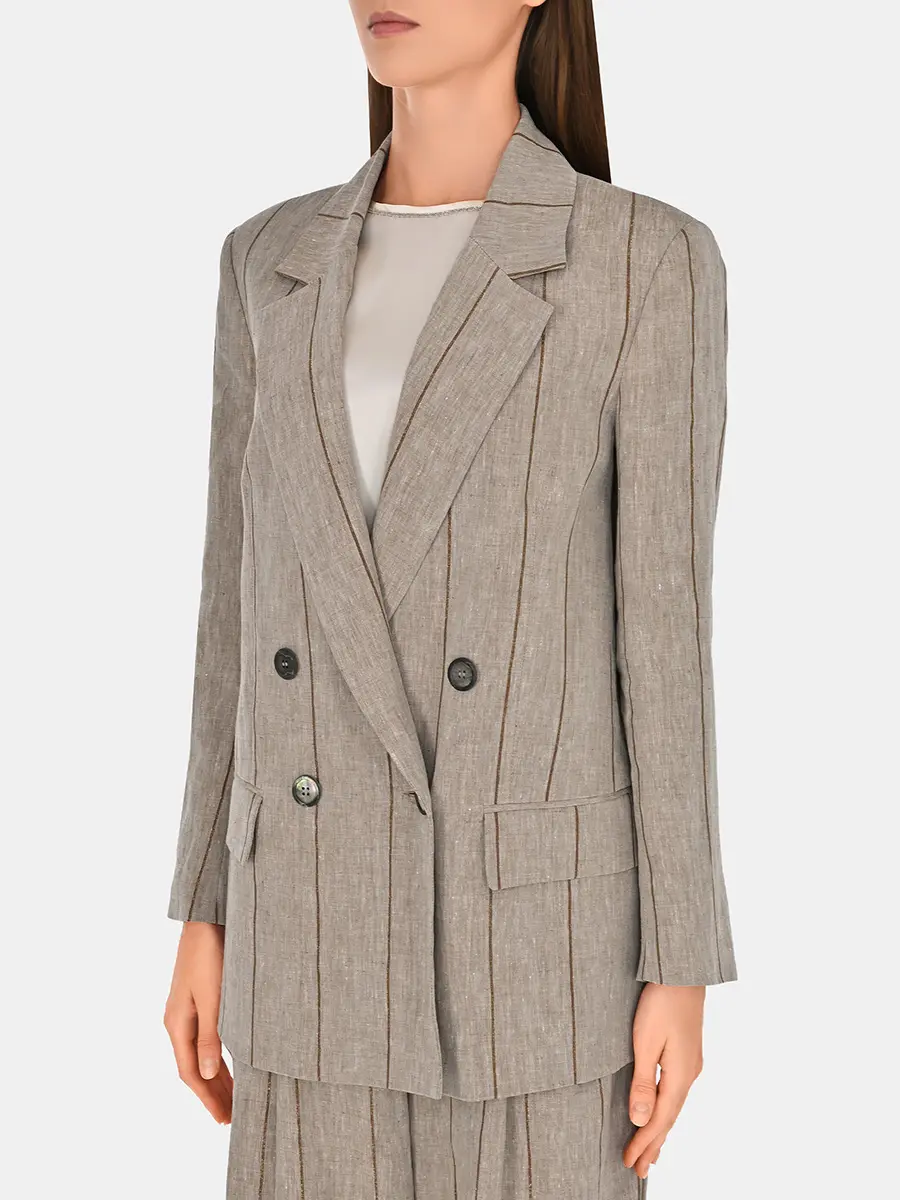 Пиджак льняной в полоску