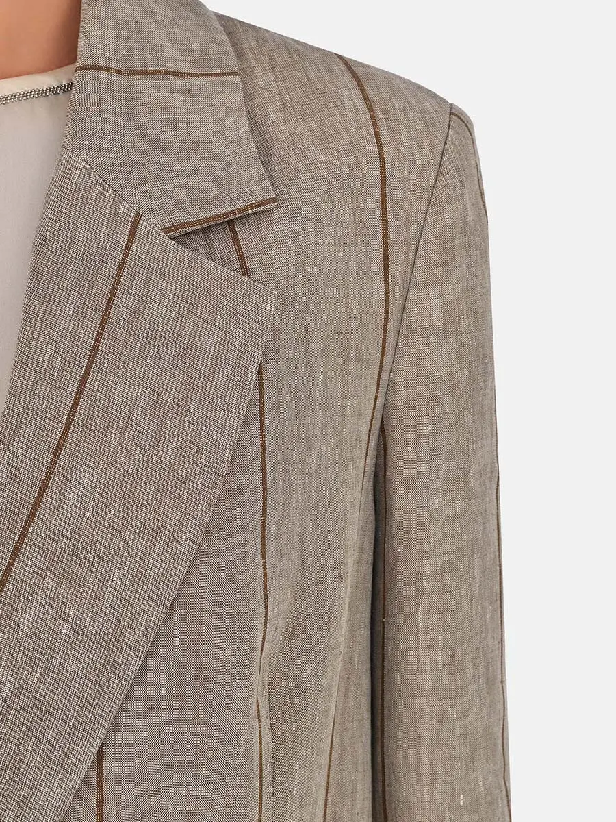 Пиджак льняной в полоску