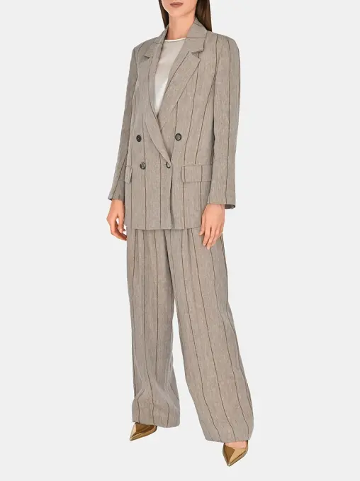 Пиджак льняной в полоску PESERICO