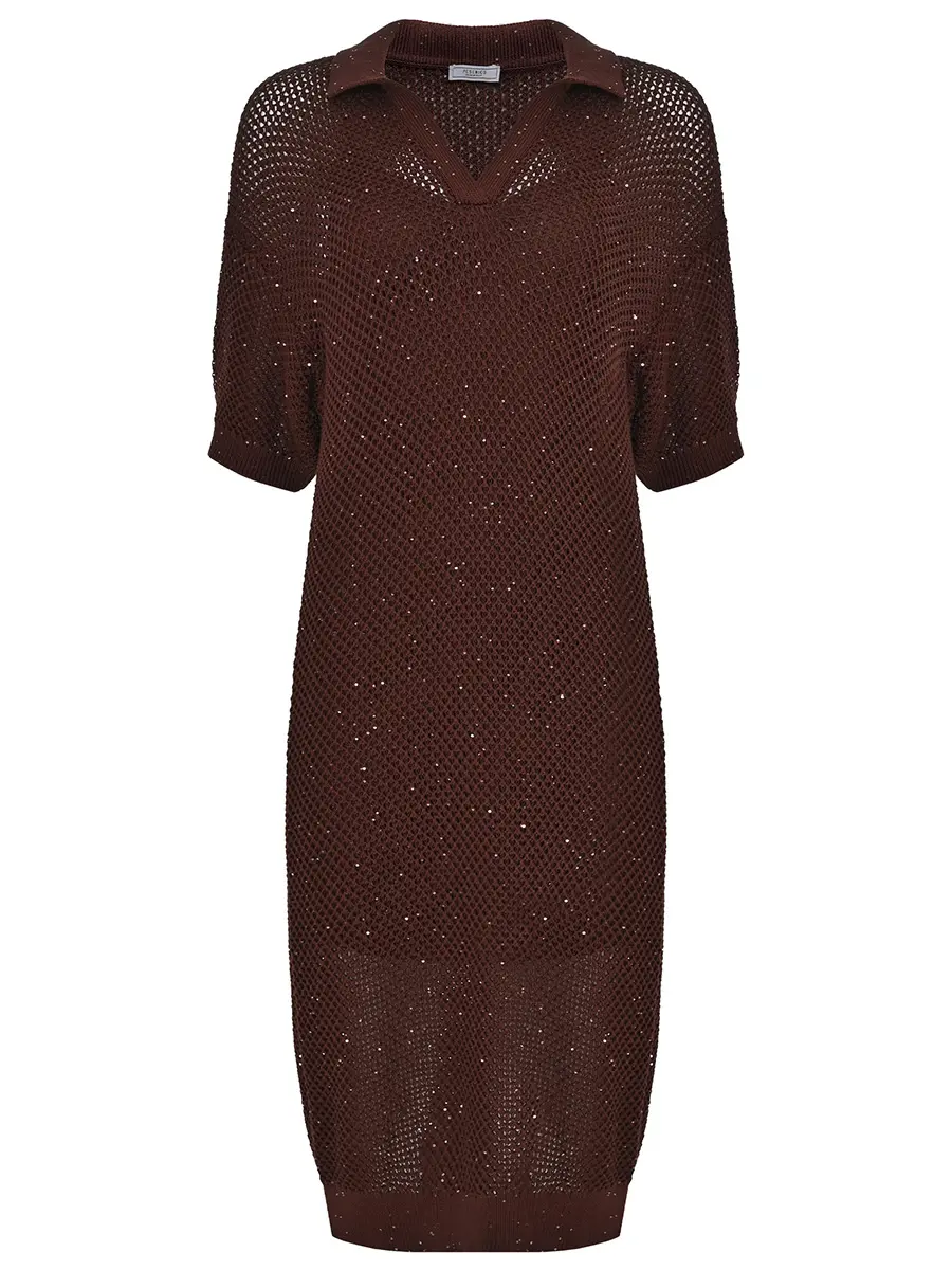 Платье хлопковое с пайетками