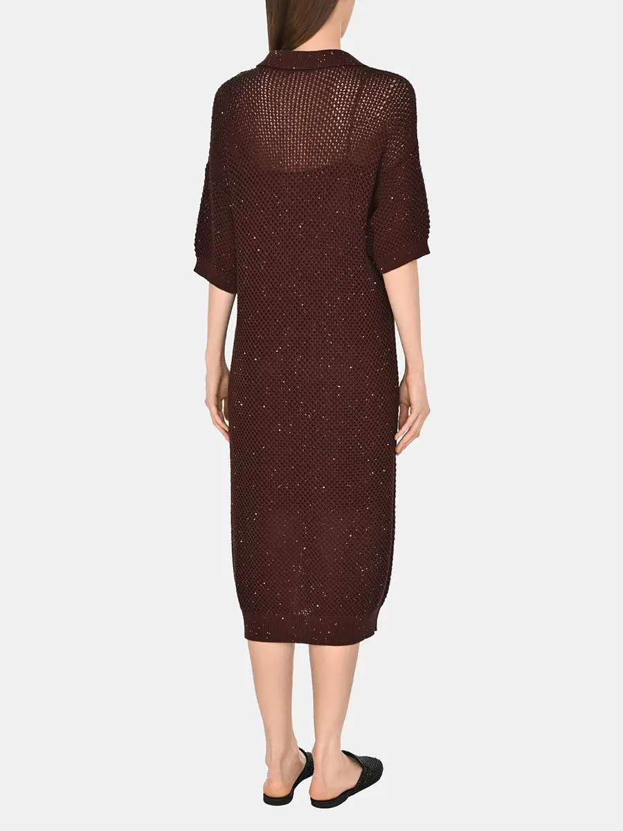 Платье хлопковое с пайетками