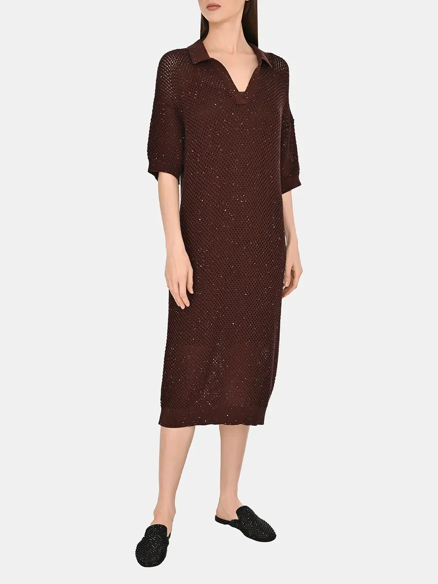 Платье хлопковое с пайетками