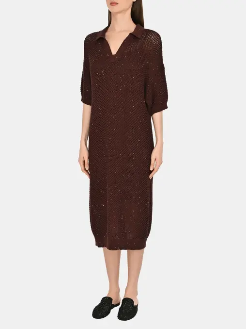 Платье хлопковое с пайетками PESERICO