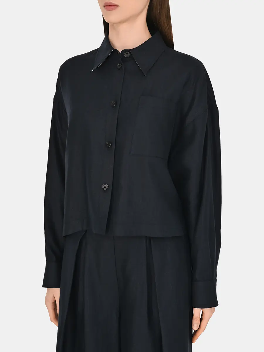 Рубашка изо льна и шелка