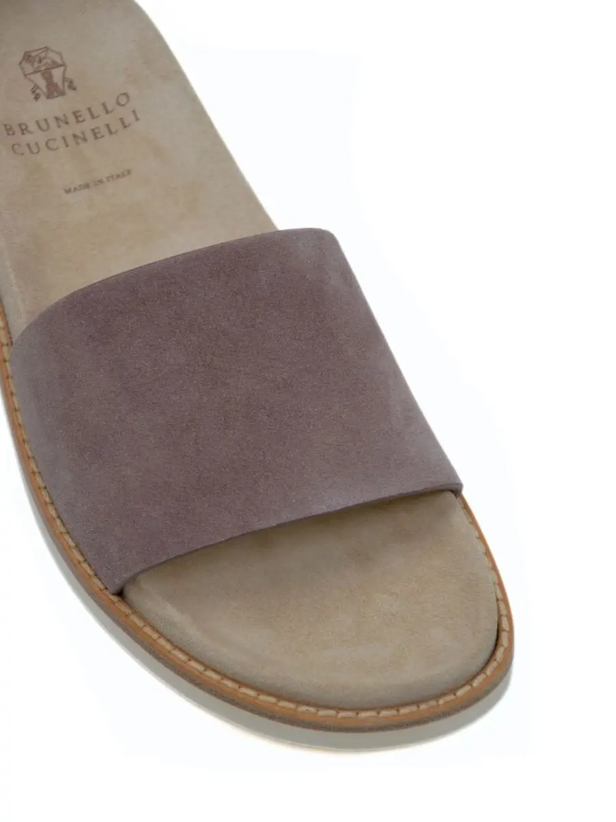 Шлепанцы замшевые