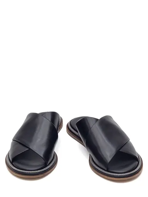 Шлепанцы кожаные BRUNELLO CUCINELLI