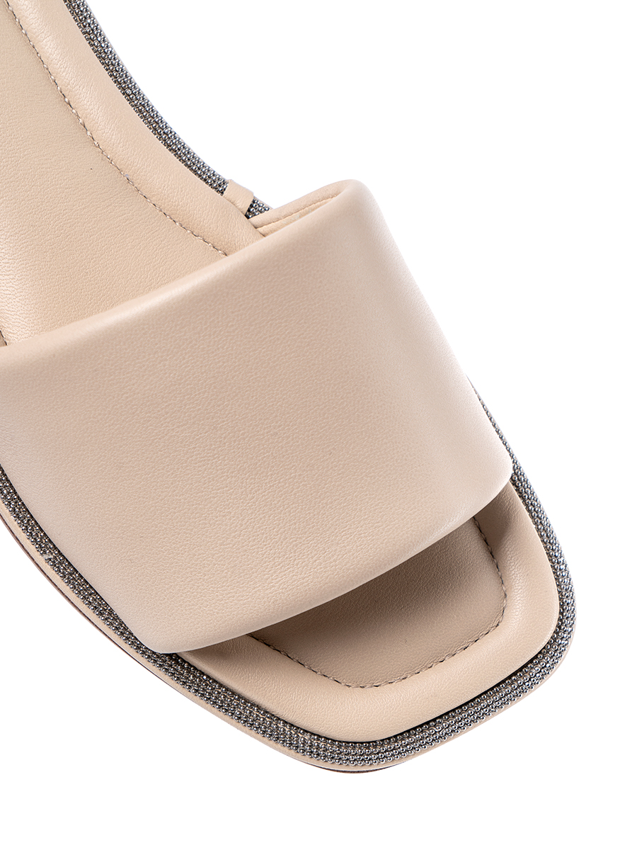 Шлепанцы кожаные