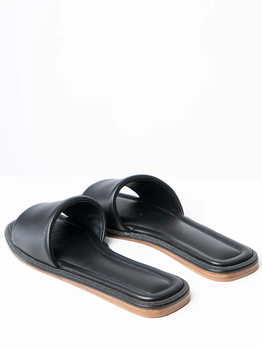 Шлепанцы кожаные