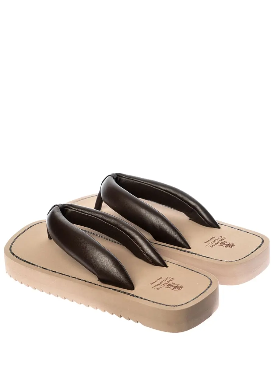 Шлепанцы кожаные