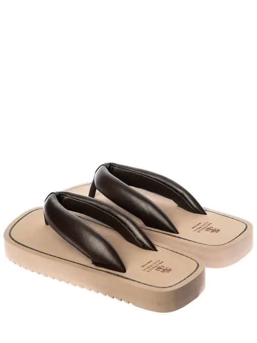 Шлепанцы кожаные BRUNELLO CUCINELLI