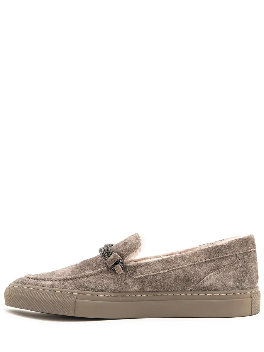 Лоферы замшевые на меху
