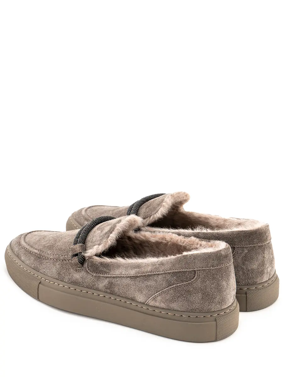 Лоферы замшевые на меху
