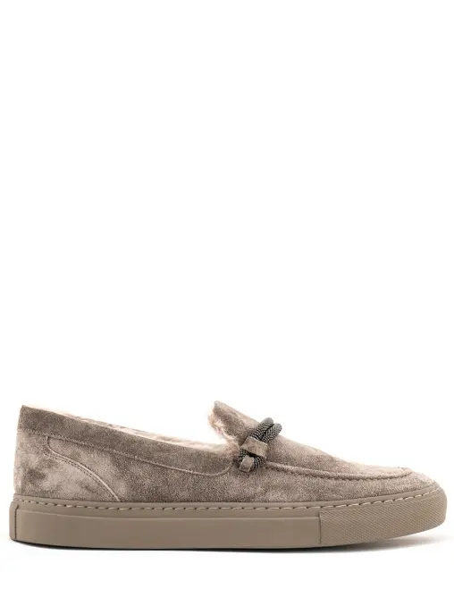 Лоферы замшевые на меху BRUNELLO CUCINELLI