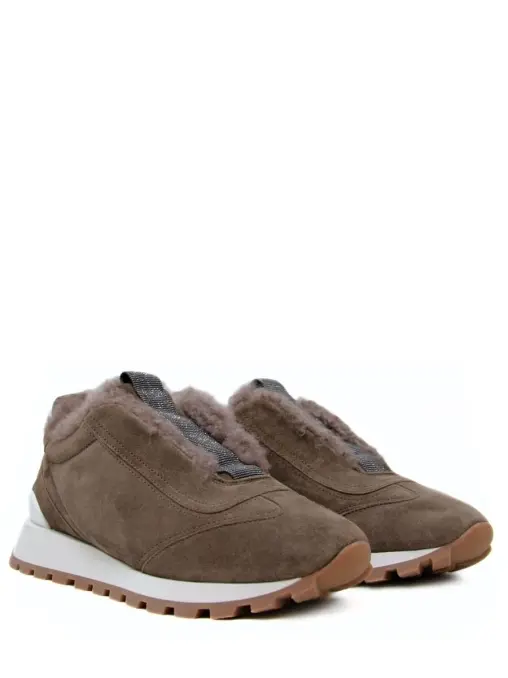 Кроссовки замшевые на меху BRUNELLO CUCINELLI