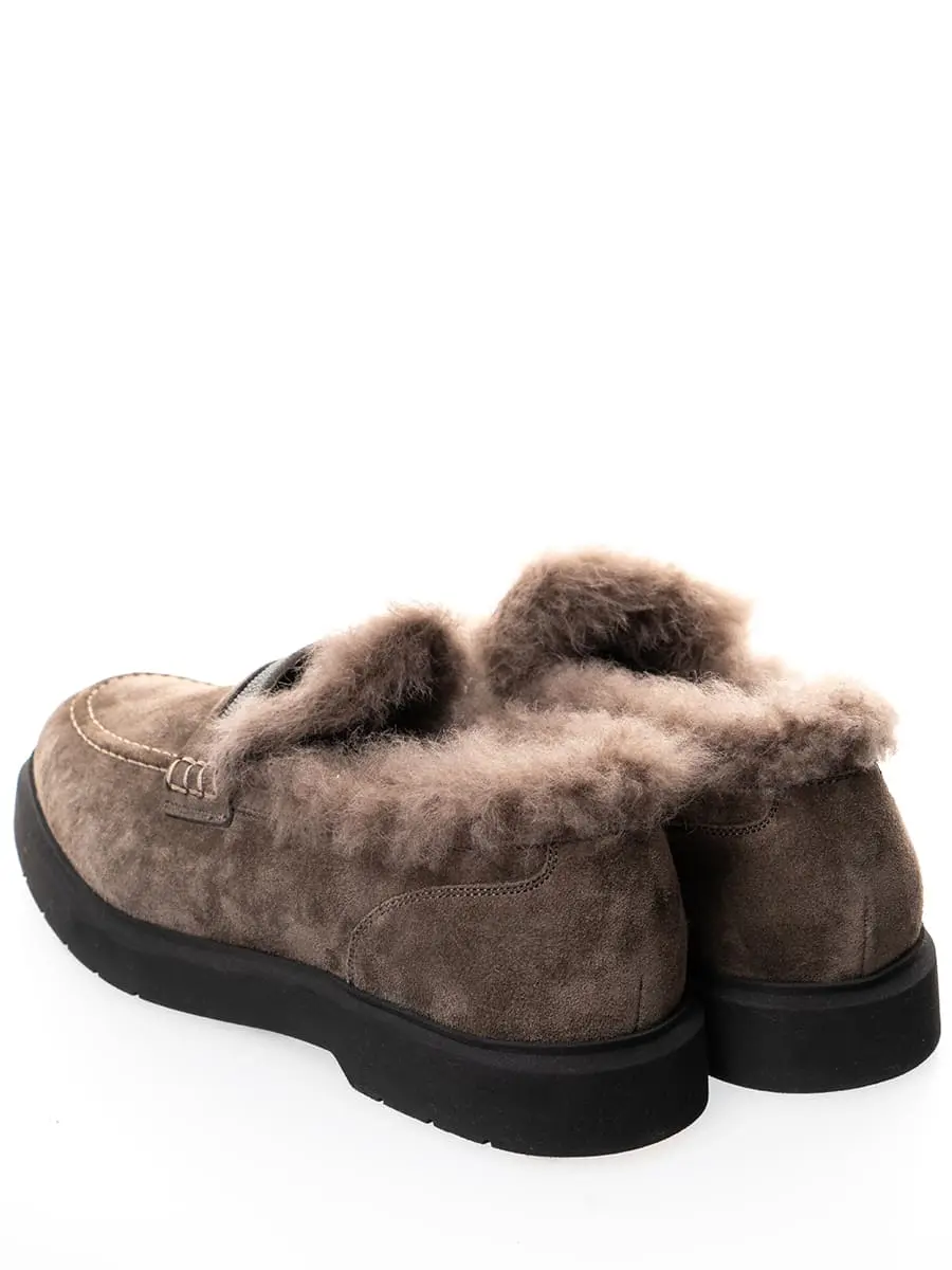 Лоферы замшевые на меху