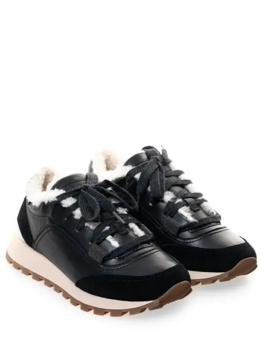 Кроссовки комбинированные на меху BRUNELLO CUCINELLI