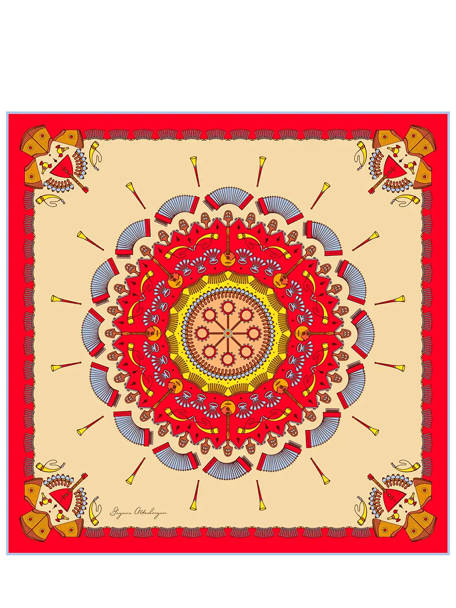 Платок шелковый Балалайка