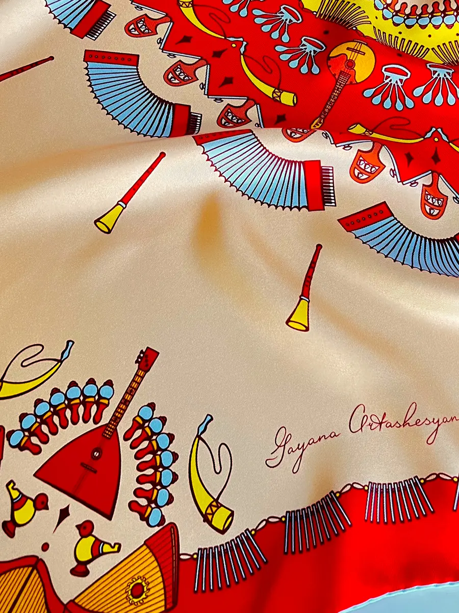 Платок шелковый Балалайка