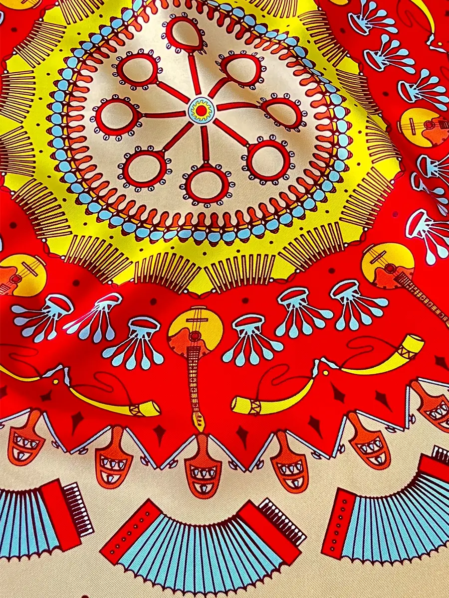 Платок шелковый Балалайка