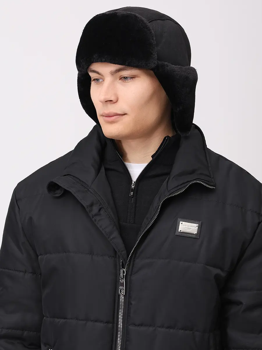 Шапка-ушанка однотонная