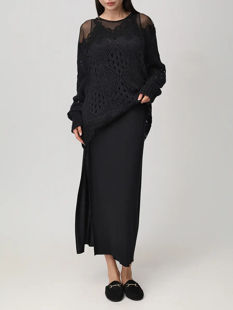 Джемпер с кружевом