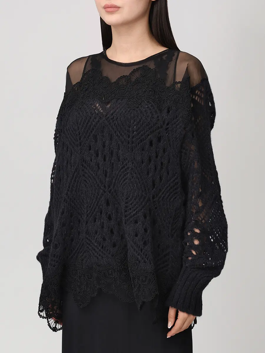 Джемпер с кружевом