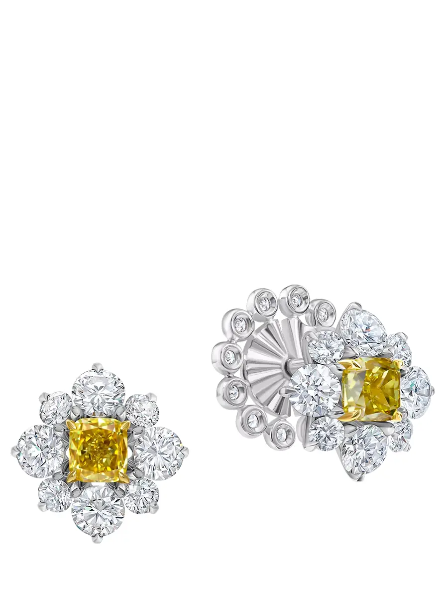 Пусеты из белого золота с бриллиантами