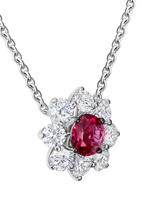 Колье из белого золота с рубином и бриллиантами CHAMOVSKIKH JEWELLERY HOUSE