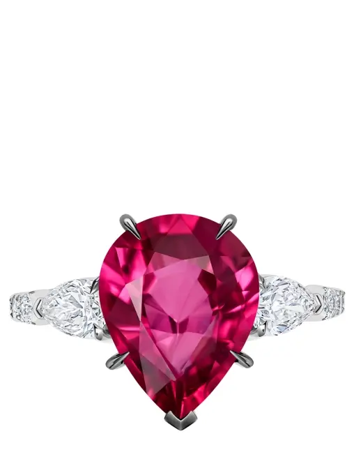Кольцо из белого золота с турмалином рубеллитом и бриллиантами CHAMOVSKIKH JEWELLERY HOUSE