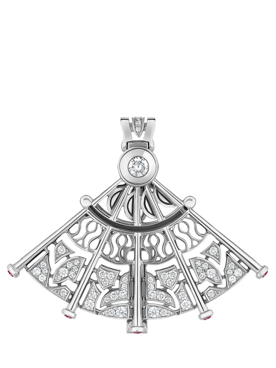 Колье из белого золота с бриллиантами и рубинами