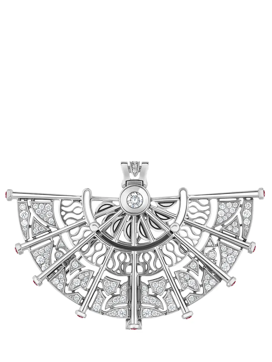 Колье из белого золота с бриллиантами и рубинами