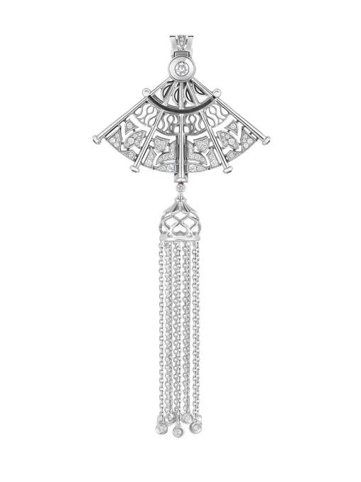 Колье из белого золота с бриллиантами и рубинами CHAMOVSKIKH JEWELLERY HOUSE