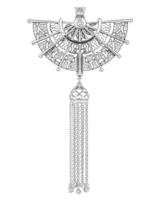Колье из белого золота с бриллиантами и рубинами CHAMOVSKIKH JEWELLERY HOUSE