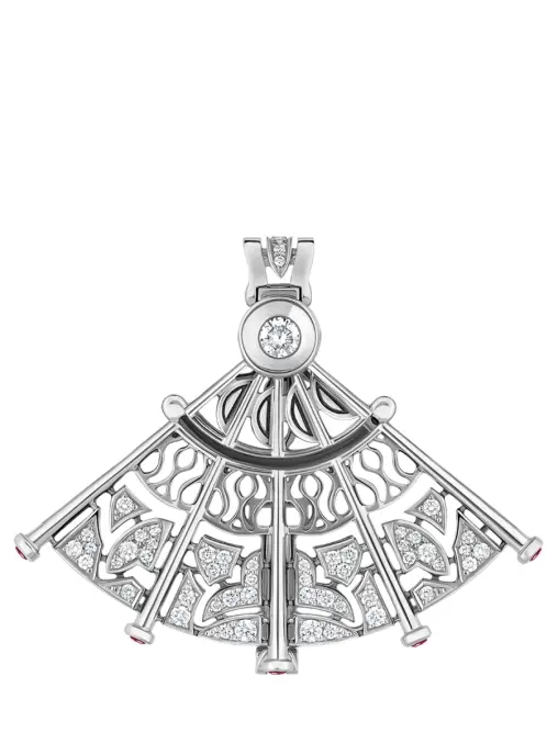 Колье из белого золота с бриллиантами и рубинами CHAMOVSKIKH JEWELLERY HOUSE