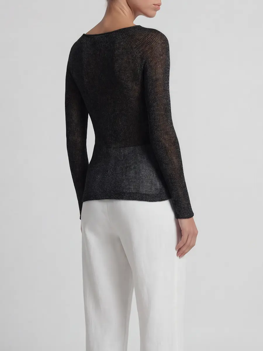 Джемпер из шелка и льна