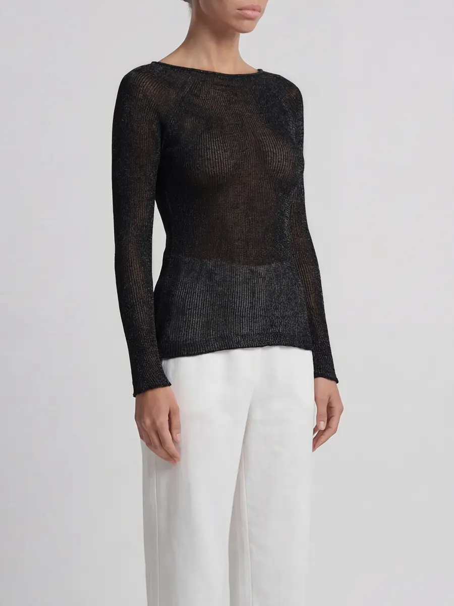 Джемпер из шелка и льна